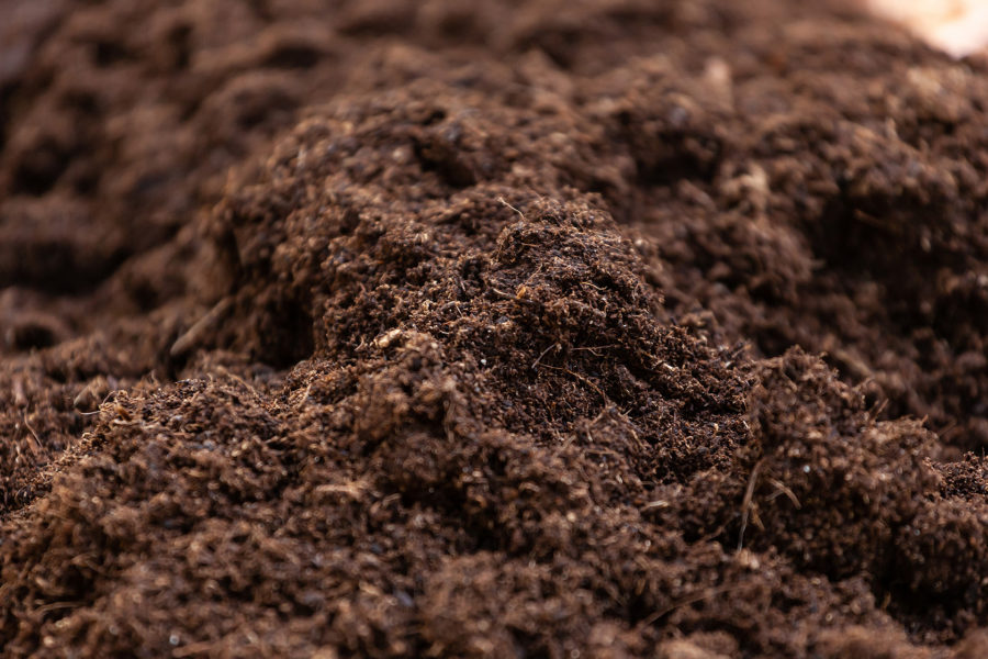 Clean soil for cultivation. The potting soil or peat is suitable for gardening and is one of the four natural elements. The land is life for our planet earth. Selective Focus.